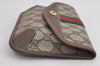 Authentic GUCCI Web Sherry Line Clutch Hand Bag Purse GG PVC Leather Brown 2785I