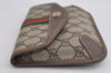 Authentic GUCCI Web Sherry Line Clutch Hand Bag Purse GG PVC Leather Brown 2785I