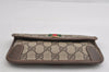 Authentic GUCCI Web Sherry Line Clutch Hand Bag Purse GG PVC Leather Brown 2785I