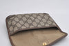 Authentic GUCCI Web Sherry Line Clutch Hand Bag Purse GG PVC Leather Brown 2785I