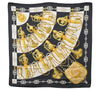 Authentic HERMES Carre 90 Scarf "Cliquetis" Silk Black 2786D