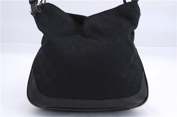 Authentic GUCCI Bamboo 2way Hand Shoulder Bag Canvas Leather 0014095 Black 2786E