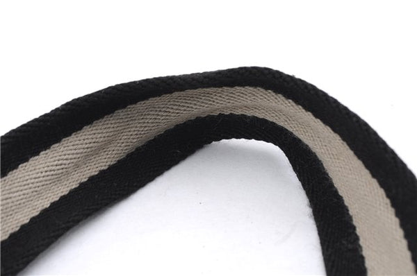 Authentic GUCCI Bamboo 2way Hand Shoulder Bag Canvas Leather 0014095 Black 2786E