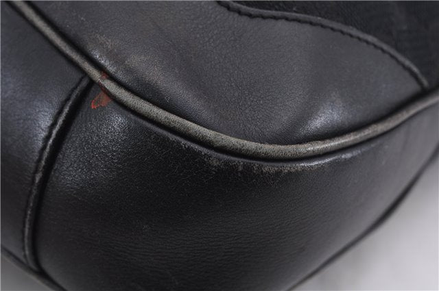 Authentic GUCCI Bamboo 2way Hand Shoulder Bag Canvas Leather 0014095 Black 2786E