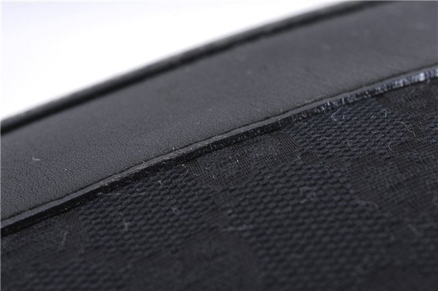 Authentic GUCCI Bamboo 2way Hand Shoulder Bag Canvas Leather 0014095 Black 2786E