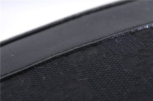 Authentic GUCCI Bamboo 2way Hand Shoulder Bag Canvas Leather 0014095 Black 2786E