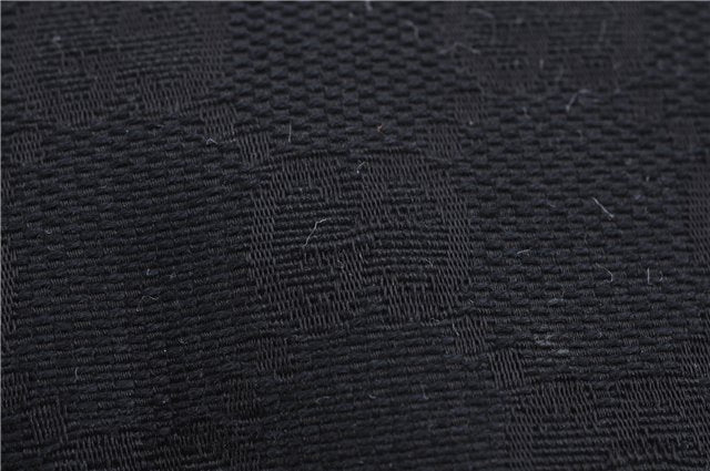 Authentic GUCCI Bamboo 2way Hand Shoulder Bag Canvas Leather 0014095 Black 2786E