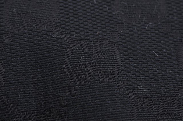 Authentic GUCCI Bamboo 2way Hand Shoulder Bag Canvas Leather 0014095 Black 2786E