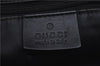 Authentic GUCCI Bamboo 2way Hand Shoulder Bag Canvas Leather 0014095 Black 2786E