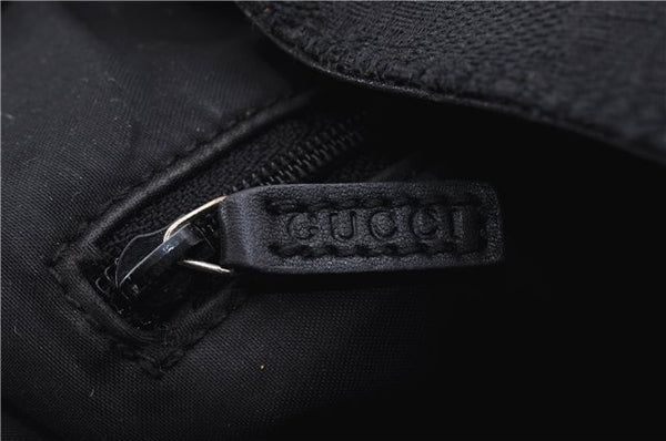 Authentic GUCCI Bamboo 2way Hand Shoulder Bag Canvas Leather 0014095 Black 2786E