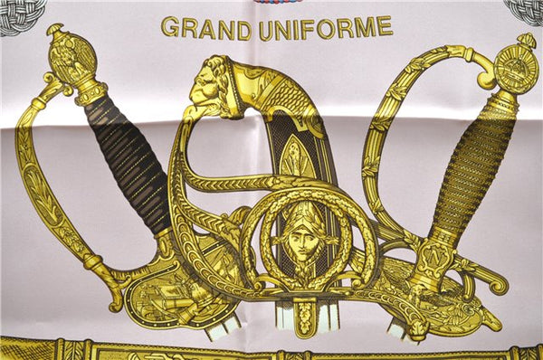 Authentic HERMES Carre 90 Scarf "GRAND UNIFORME" Silk Pink 2788D