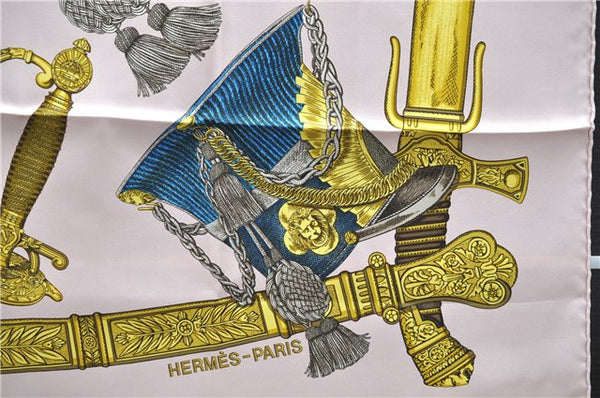 Authentic HERMES Carre 90 Scarf "GRAND UNIFORME" Silk Pink 2788D
