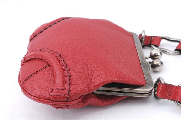 Authentic BURBERRY Vintage Leather Shoulder Cross Body Bag Purse Red 2788E
