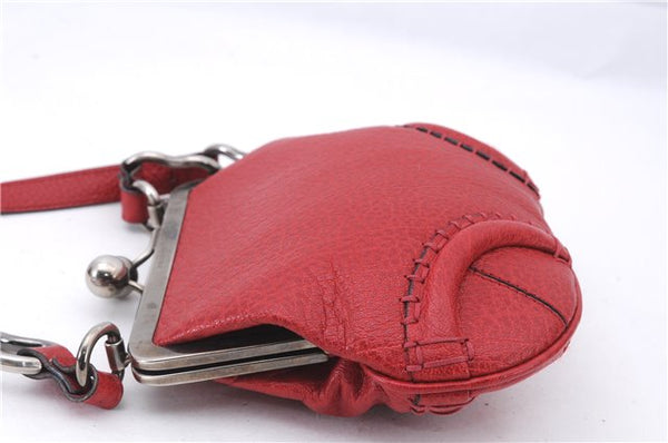Authentic BURBERRY Vintage Leather Shoulder Cross Body Bag Purse Red 2788E