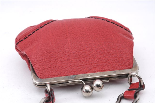 Authentic BURBERRY Vintage Leather Shoulder Cross Body Bag Purse Red 2788E