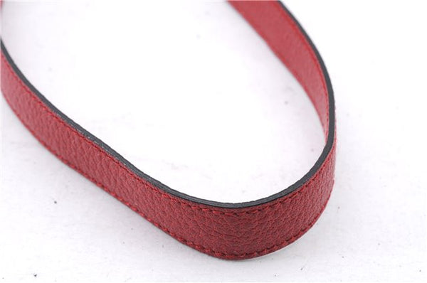 Authentic BURBERRY Vintage Leather Shoulder Cross Body Bag Purse Red 2788E