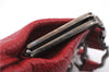 Authentic BURBERRY Vintage Leather Shoulder Cross Body Bag Purse Red 2788E