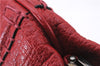 Authentic BURBERRY Vintage Leather Shoulder Cross Body Bag Purse Red 2788E