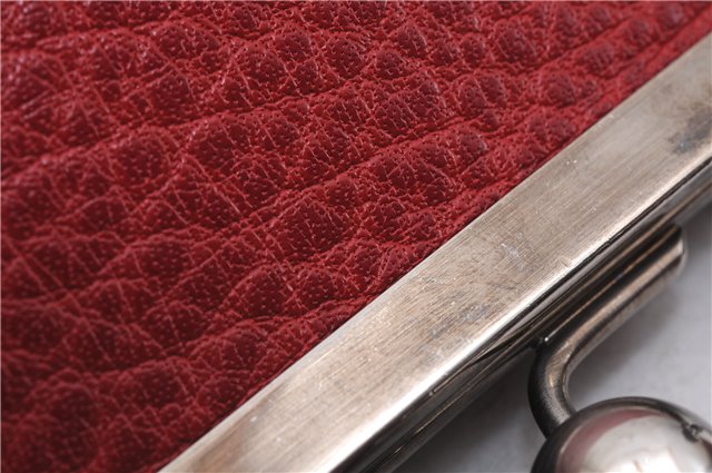 Authentic BURBERRY Vintage Leather Shoulder Cross Body Bag Purse Red 2788E