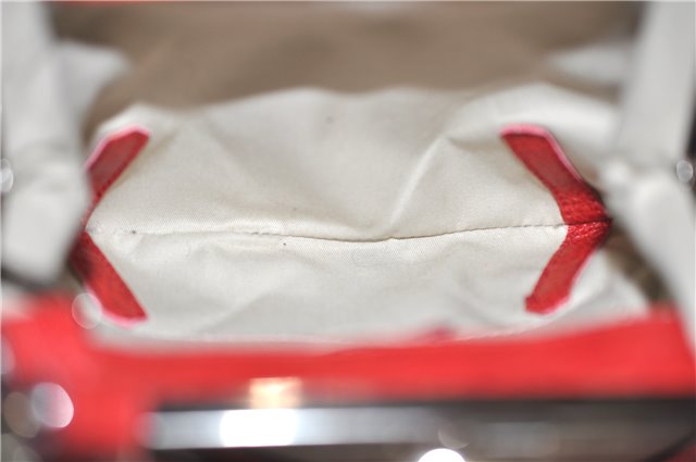 Authentic BURBERRY Vintage Leather Shoulder Cross Body Bag Purse Red 2788E