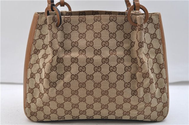 Authentic GUCCI Shoulder Hand Bag Purse GG Canvas Leather 101919 Brown 2789E