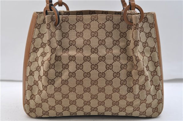 Authentic GUCCI Shoulder Hand Bag Purse GG Canvas Leather 101919 Brown 2789E