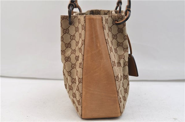 Authentic GUCCI Shoulder Hand Bag Purse GG Canvas Leather 101919 Brown 2789E