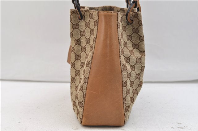 Authentic GUCCI Shoulder Hand Bag Purse GG Canvas Leather 101919 Brown 2789E
