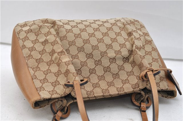 Authentic GUCCI Shoulder Hand Bag Purse GG Canvas Leather 101919 Brown 2789E