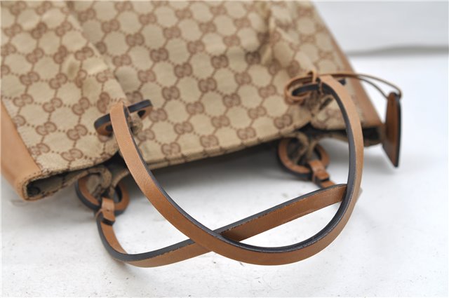 Authentic GUCCI Shoulder Hand Bag Purse GG Canvas Leather 101919 Brown 2789E