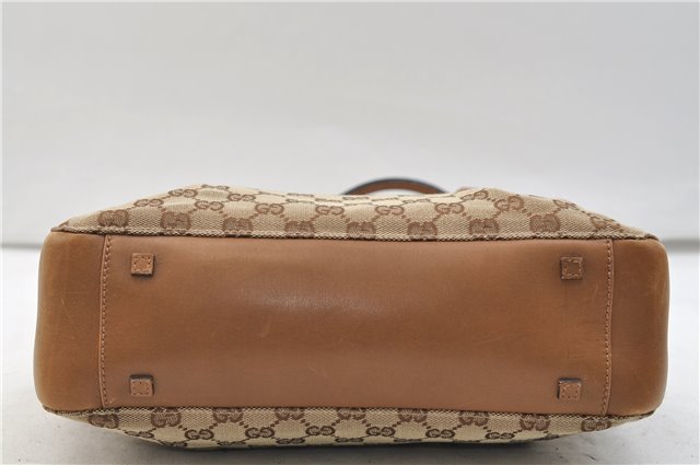 Authentic GUCCI Shoulder Hand Bag Purse GG Canvas Leather 101919 Brown 2789E