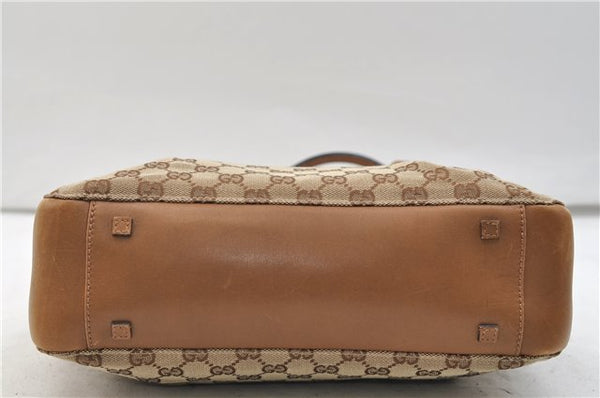 Authentic GUCCI Shoulder Hand Bag Purse GG Canvas Leather 101919 Brown 2789E