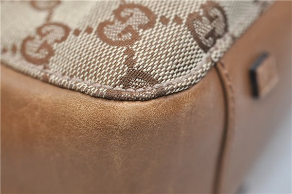 Authentic GUCCI Shoulder Hand Bag Purse GG Canvas Leather 101919 Brown 2789E