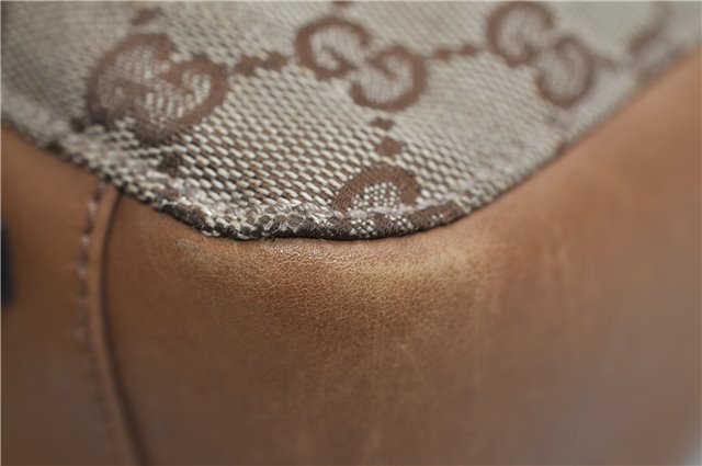 Authentic GUCCI Shoulder Hand Bag Purse GG Canvas Leather 101919 Brown 2789E