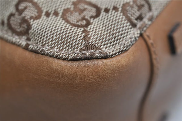 Authentic GUCCI Shoulder Hand Bag Purse GG Canvas Leather 101919 Brown 2789E