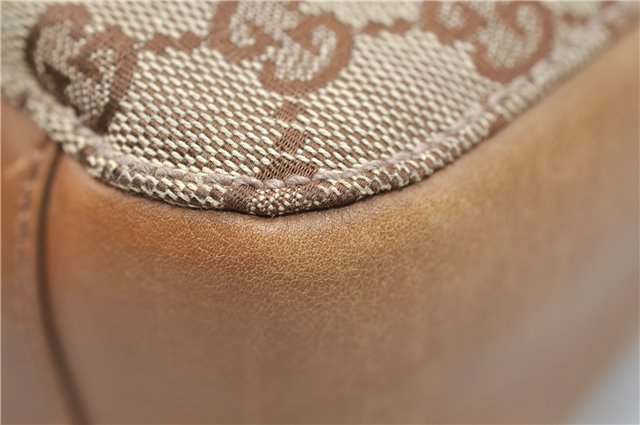 Authentic GUCCI Shoulder Hand Bag Purse GG Canvas Leather 101919 Brown 2789E