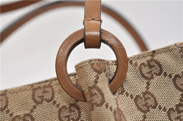 Authentic GUCCI Shoulder Hand Bag Purse GG Canvas Leather 101919 Brown 2789E