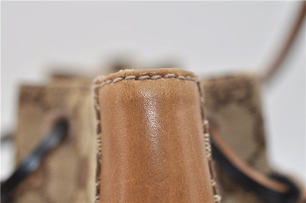 Authentic GUCCI Shoulder Hand Bag Purse GG Canvas Leather 101919 Brown 2789E