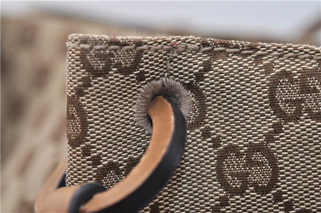 Authentic GUCCI Shoulder Hand Bag Purse GG Canvas Leather 101919 Brown 2789E