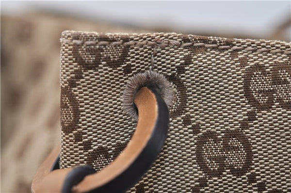 Authentic GUCCI Shoulder Hand Bag Purse GG Canvas Leather 101919 Brown 2789E