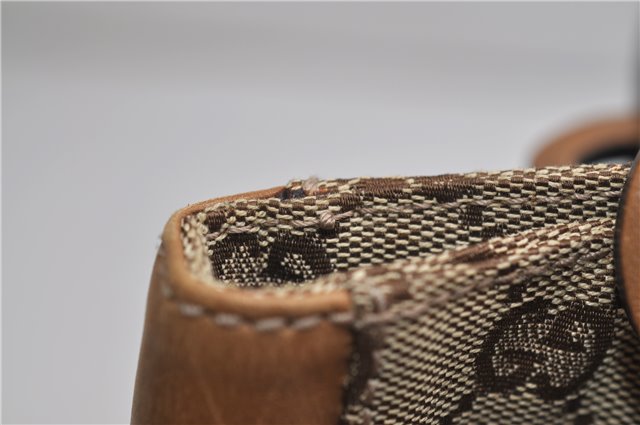 Authentic GUCCI Shoulder Hand Bag Purse GG Canvas Leather 101919 Brown 2789E