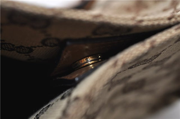 Authentic GUCCI Shoulder Hand Bag Purse GG Canvas Leather 101919 Brown 2789E