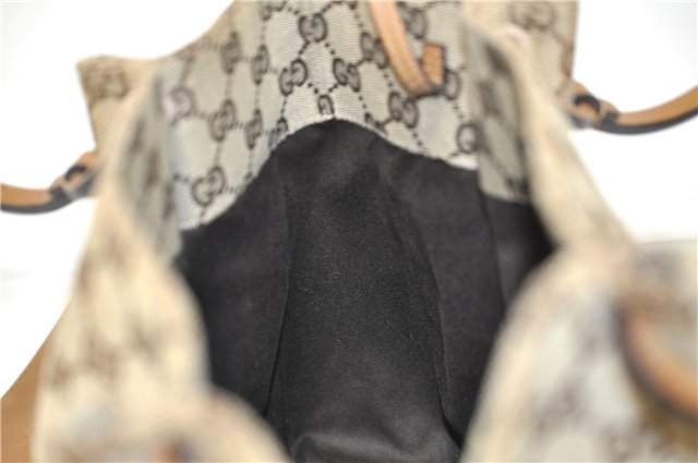 Authentic GUCCI Shoulder Hand Bag Purse GG Canvas Leather 101919 Brown 2789E