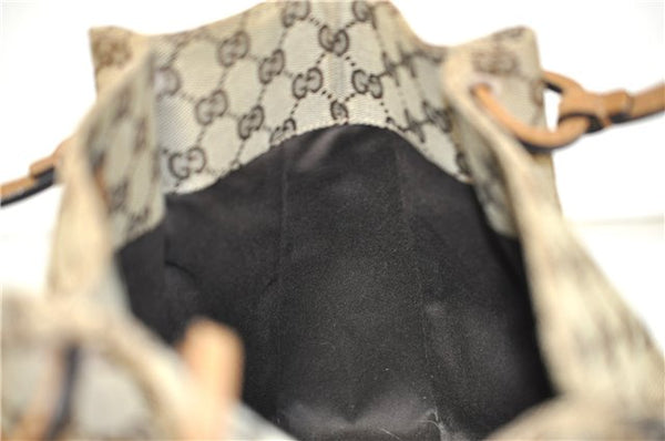Authentic GUCCI Shoulder Hand Bag Purse GG Canvas Leather 101919 Brown 2789E
