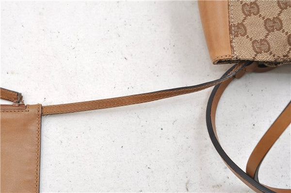 Authentic GUCCI Shoulder Hand Bag Purse GG Canvas Leather 101919 Brown 2789E