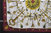 Authentic HERMES Carre 90 Scarf "LES CLES" Silk Bordeaux Red 2790D