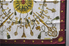 Authentic HERMES Carre 90 Scarf "LES CLES" Silk Bordeaux Red 2790D