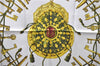Authentic HERMES Carre 90 Scarf "LES CLES" Silk Bordeaux Red 2790D
