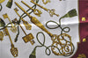 Authentic HERMES Carre 90 Scarf "LES CLES" Silk Bordeaux Red 2790D