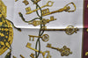 Authentic HERMES Carre 90 Scarf "LES CLES" Silk Bordeaux Red 2790D